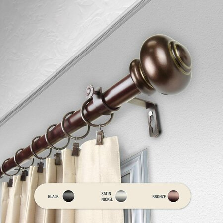 KD ENCIMERA 1 in. Dani Curtain Rod with 48 to 84 in. Extension, Bronze KD3738935